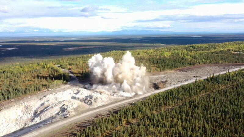 The Alaska Department of Transportation used explosives last year to blast a portion of the...