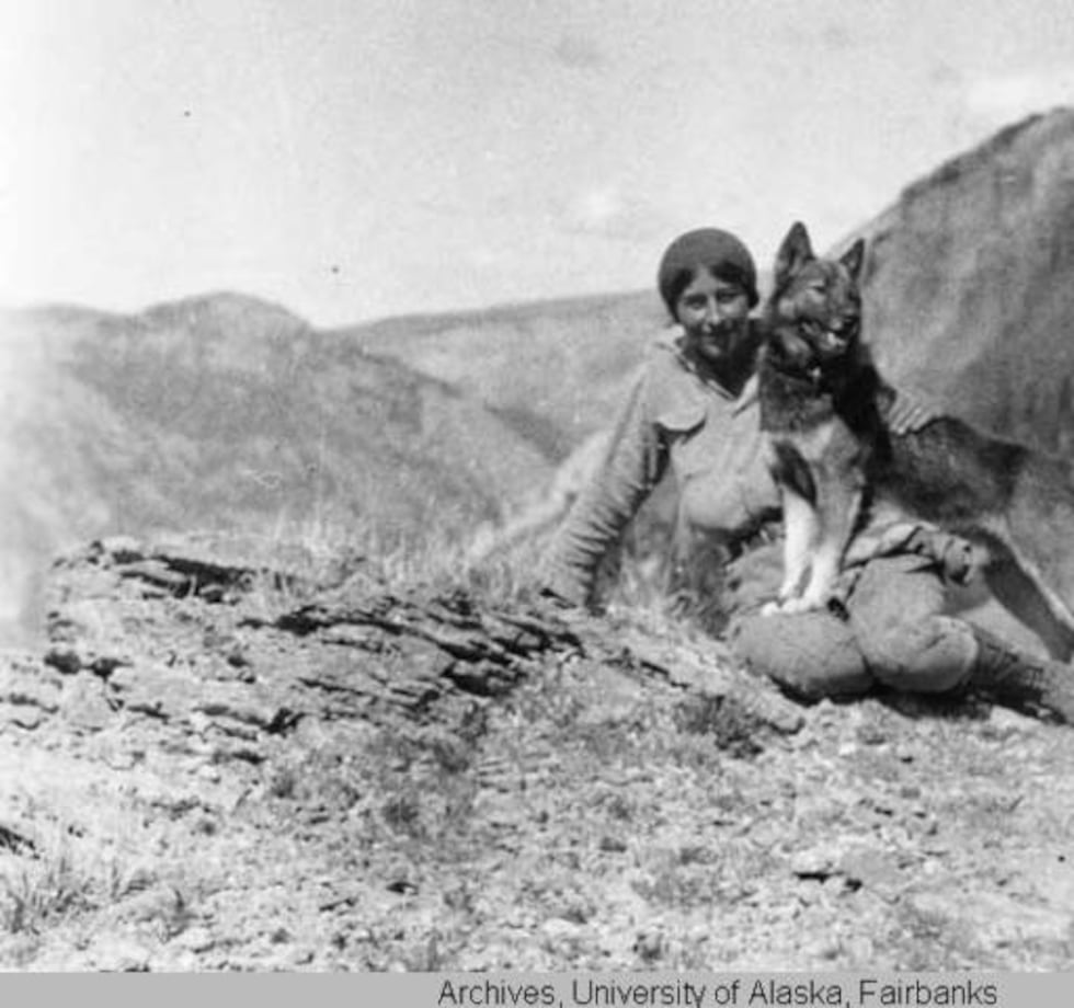 Margaret Murie with her dog in an undated photo.