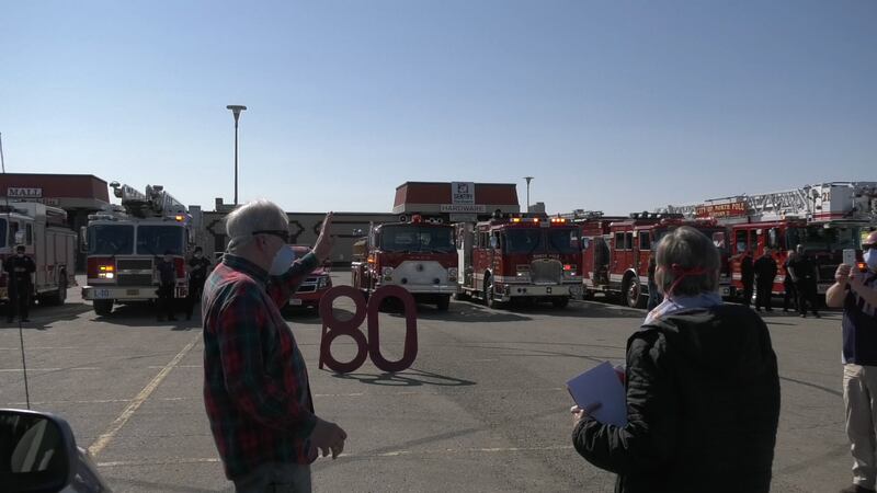 Bud Rotroff celebrated his 80th birthday with a surprise parade from the Interior fire...